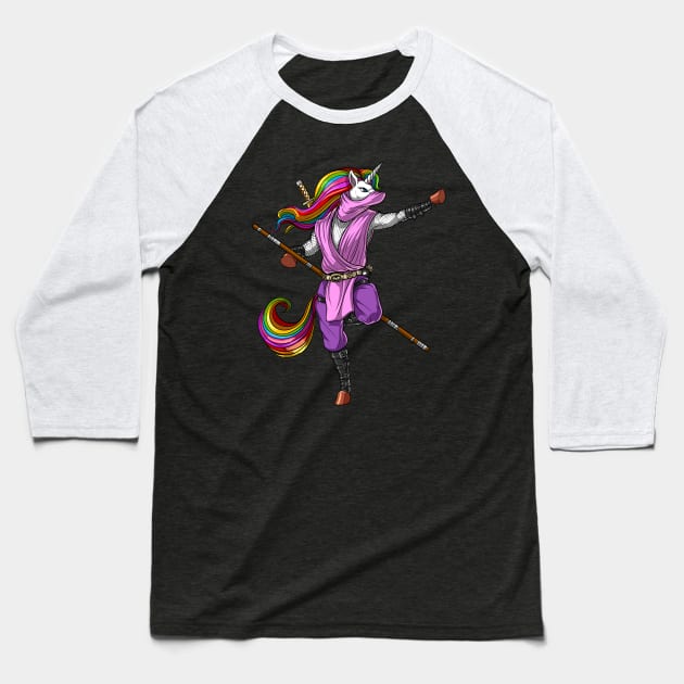 Unicorn Ninja Samurai Baseball T-Shirt by underheaven